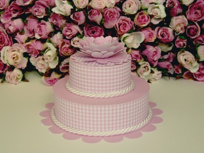 Cake righe rosa/fiore €.10,00